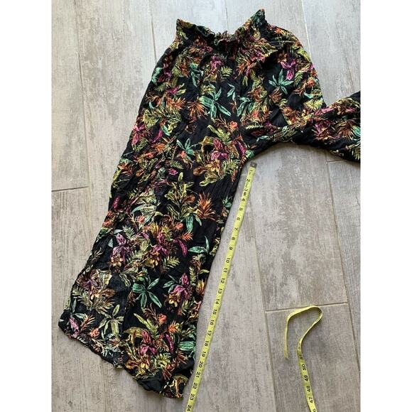 SOLEMIO Los Angeles Boutique Split Leg Cropped Boho Flowy Pants Beach Cover Up L - Picture 4 of 6